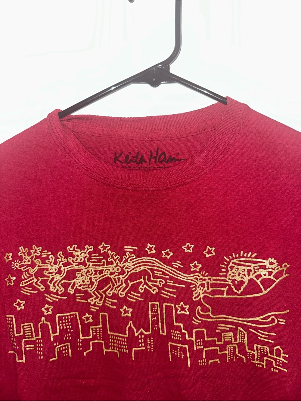 Keith Haring Red Graphic Crewneck T/shirt